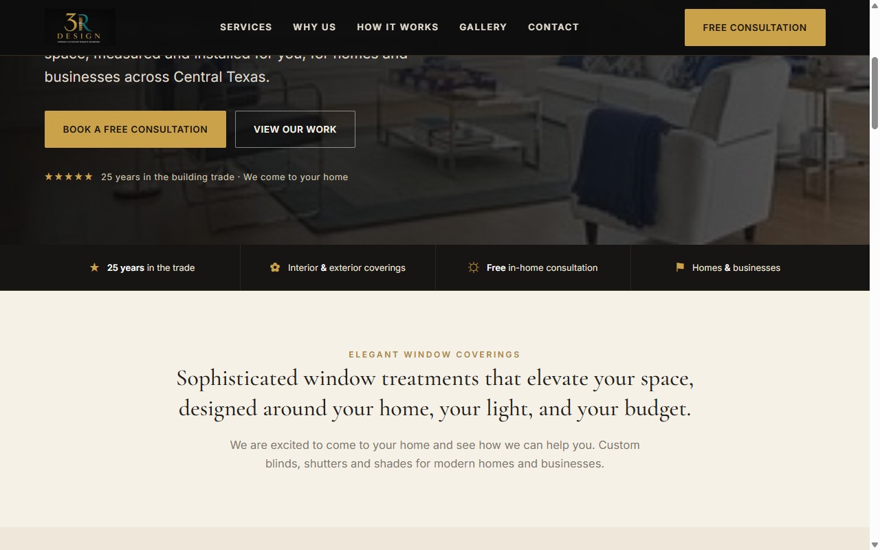 Screenshot of the 3R Design website