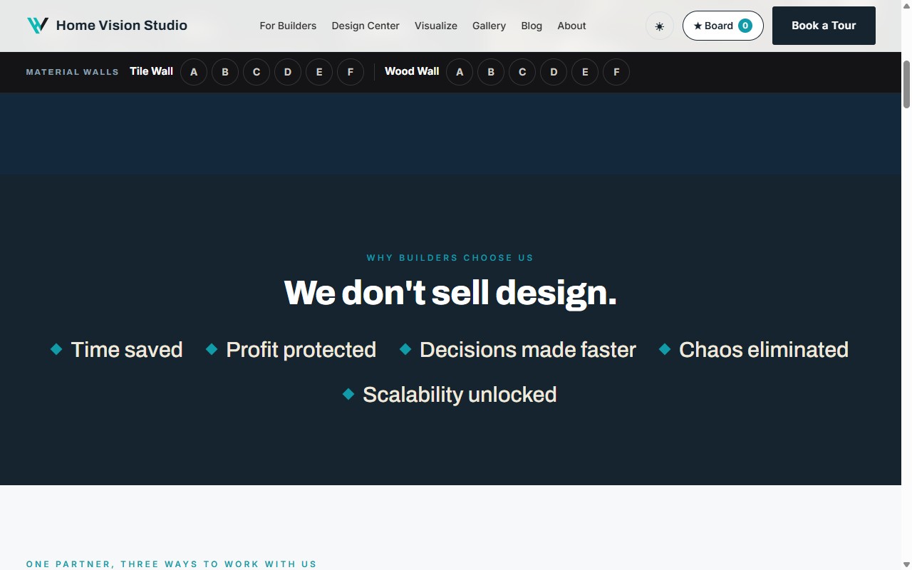 Screenshot of the Home Vision Studio website